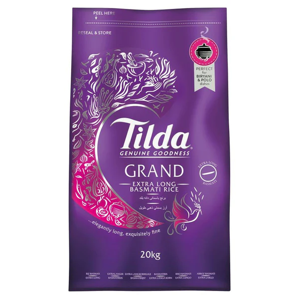 TILDA GRAND EX LONG BASMATI RICE 20 KG (PURPLE)